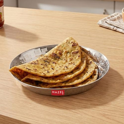 Image 5 of HAZEL Stainless Steel Snack Plate 18.5 cm Hammered Design, 650ml