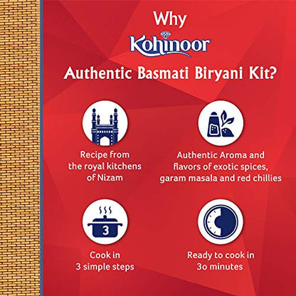 Image 7 of Kohinoor Authentic Basmati Biryani Kit,Hyderabadi (Pack of 2)