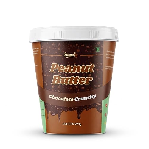 Image 1 of 1 kg (Pack of 1) for the product Swaadly Chocolate Crunchy Peanut Butter 1KG