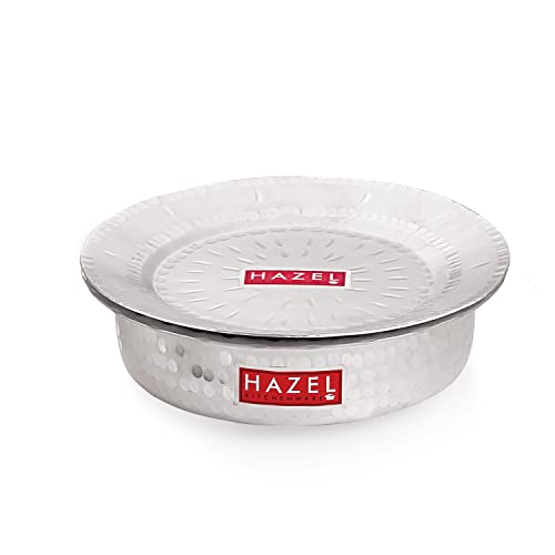 Image 1 of Default Title for the product HAZEL Aluminium Langdi Patila Pot with Lid Hammered Finish Round Bottom Boiling Tope Vessels Bhagona Dekchi (1, 2100)