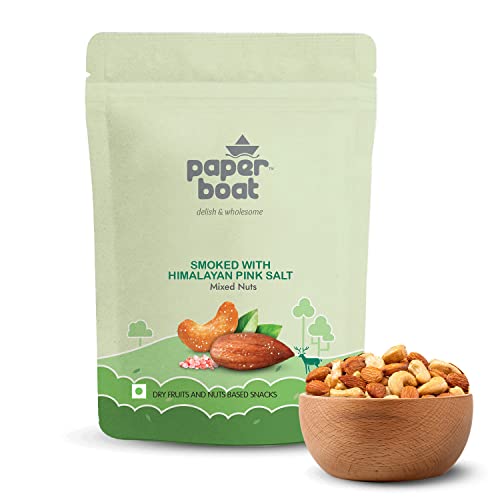 Image 1 of Pack of 1 for the product Paper Boat Smoked and Roasted Mixed Nuts | Almonds & Cashews, Pouch (200 gm)