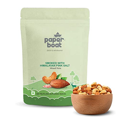 Image 1 of Pack of 1 for the product Paper Boat Smoked and Roasted Mixed Nuts | Almonds & Cashews, Pouch (200 gm)