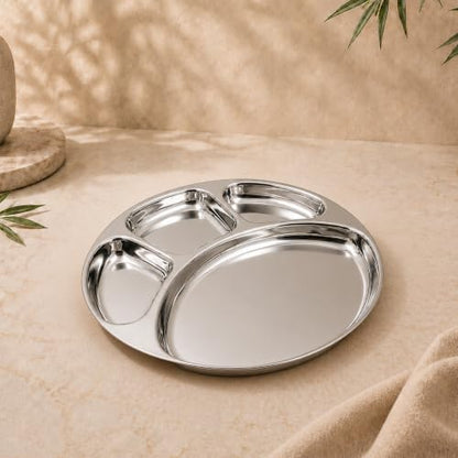 Image 1 of Small-1 for the product Spillbox Stainless Steel Tiffin Plate