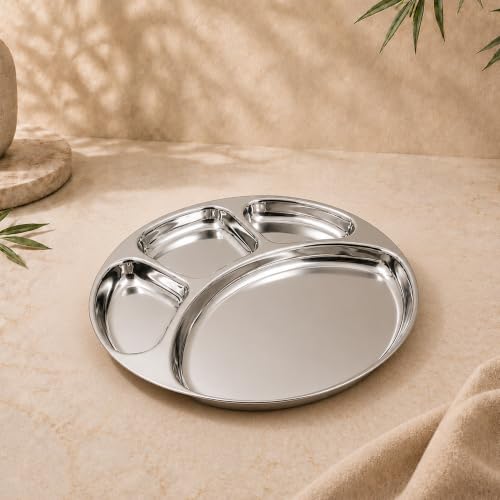 Image 2 of Medium -1 for the product Spillbox Stainless Steel Tiffin Plate