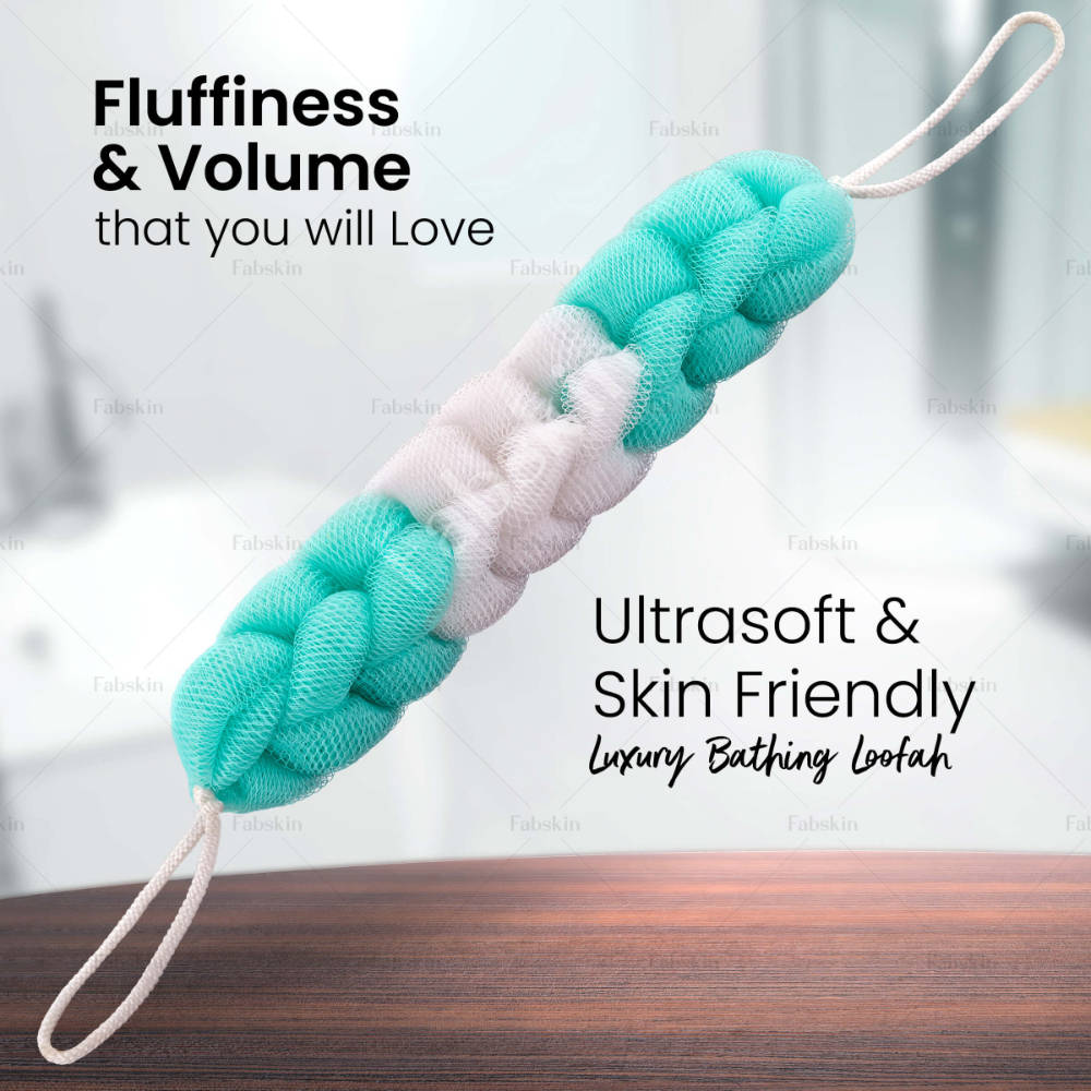 Image 5 of Fabskin Luxury Bathing Back Scrubber Loofah Belt - Strechable 9 Knots Bath Sponge