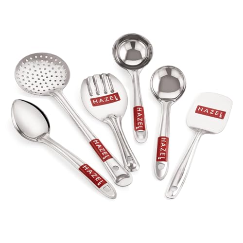 Image 1 of Default Title for the product HAZEL Stainless Steel Kitchen Tools Set of 6, 34.3 cm Long