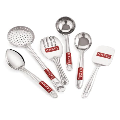 Image 1 of Default Title for the product HAZEL Stainless Steel Kitchen Tools Set of 6, 34.3 cm Long