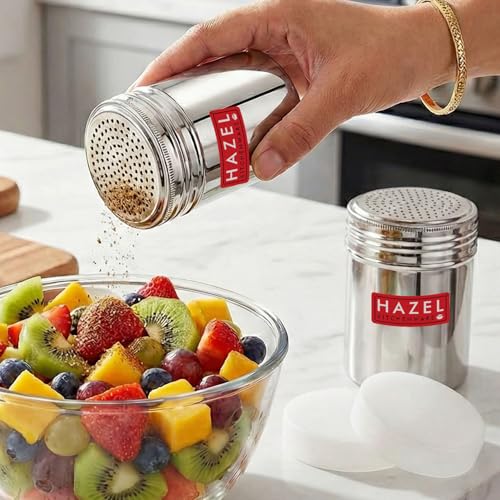 Image 4 of Silver, Masala Sprinkler without Handle / 2 for the product HAZEL Stainless Steel Powder Shaker
