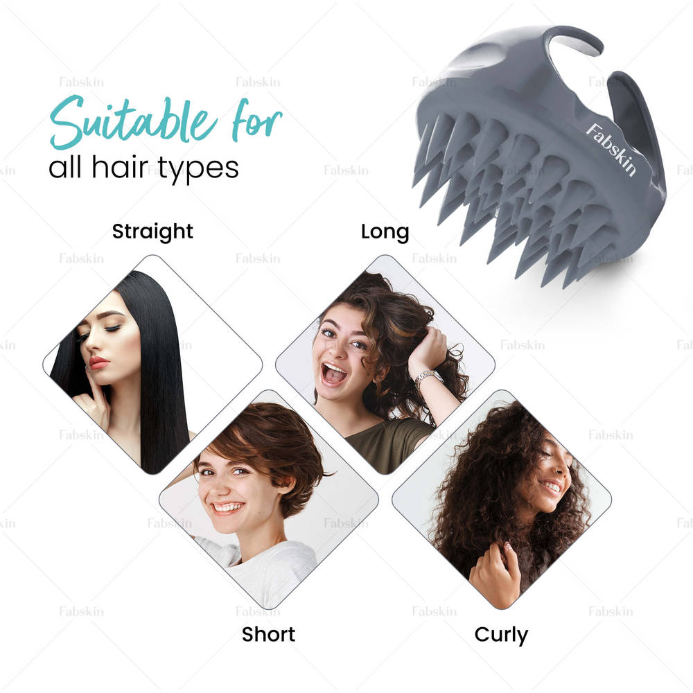 Image 4 of Fabskin Hair Scalp Massager & Shampoo Hair Brush - Grey
