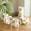 Image 1 of Default Title for the product ExclusiveLane Floral Ceramic Tea Cups Set of 6 260 ml Microwave Safe Multicolor