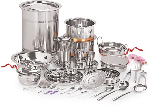 Image 6 of 101 pieces / Traditional for the product neelam Stainless Steel Dinner Set