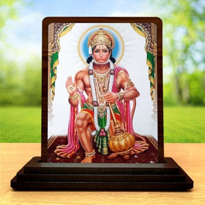 Image 2 of Hanuman Small Wooden Idol 4x5 Inch Faith Inspired HD Printed Home Decor