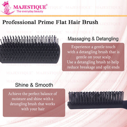 Image 3 of Majestique 8 Row Flat Series Hair Brush - Bio-Friendly Detangling Brush