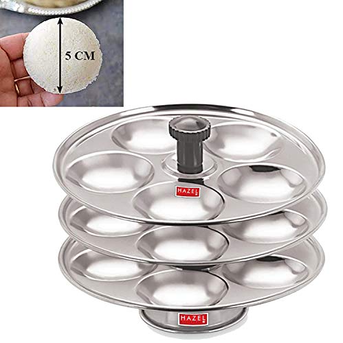 Image 4 of HAZEL Stainless Steel Medium Idli Plate with Stand, 6-Rack Plates, 30 Idlis