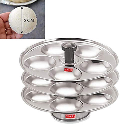 Image 4 of HAZEL Stainless Steel Medium Idli Plate with Stand, 6-Rack Plates, 30 Idlis