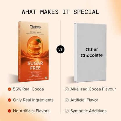 Image 7 of THELOFFY Sugar Free Orange Dark Chocolate 55% Cocoa 100 g