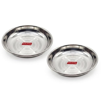 Image 6 of HAZEL Stainless Steel Halwa Plates Set of 2 100ml