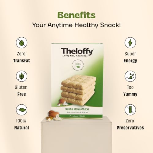 Image 6 of THELOFFY Premium Sukha Mewa Chikki Gajak No Added Colors or Preservatives Soft & Nutty Chikki Indian Sweets & Snacks Kadalai Mittai -100g (Pack of 5)