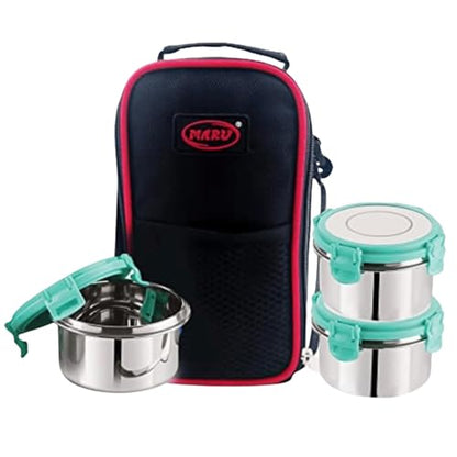 Image 1 of Default Title for the product MARU Stainless Steel Lunch Box Set of 3 (250ml*2 + 350ml)