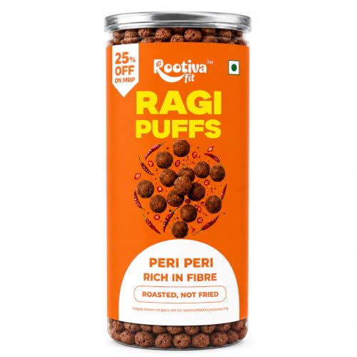 Image 5 of ROOTIVAFIT Ragi Puffs Peri Peri Flavour Millet Snack