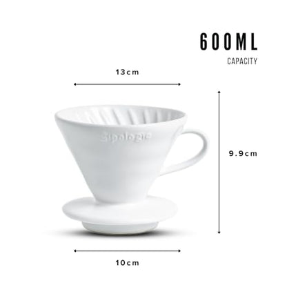 Image 6 of Sipologie Clarity Pour Over Coffee Maker, 50 Filter Papers Included, 1 Cup