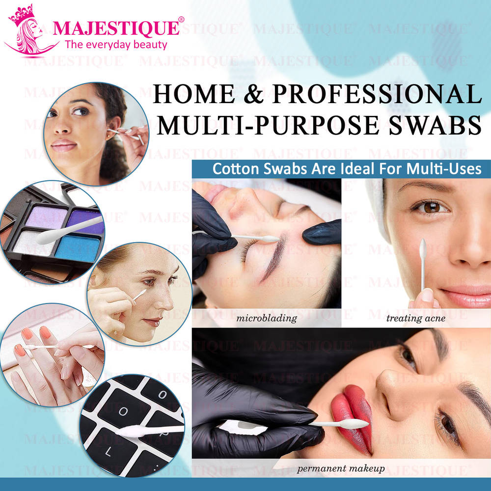 Image 5 of Majestique Dual-purpose Cotton Swab Makeup Remover Stick - 200 Pcs
