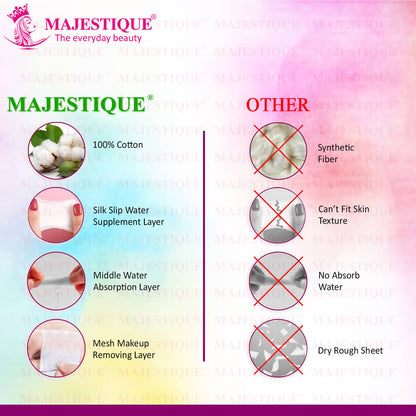 Image 4 of Majestique Facial Cotton Pads, Makeup Removing Wipes - 250 Pcs