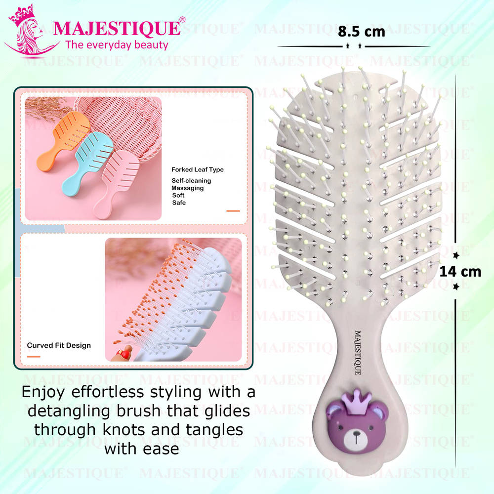 Image 2 of Majestique Small Hair Brush - Detangling Brush for Baby Kids, Women and Men - Color May Vary