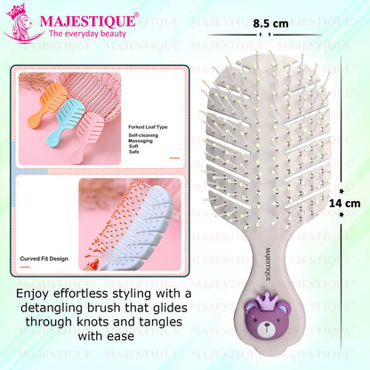 Image 2 of Majestique Small Hair Brush - Detangling Brush for Baby Kids, Women and Men - Color May Vary