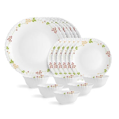 Image 1 of 18 pieces for the product CELLO Secret Garden Dazzle Series Opalware Dinner Set