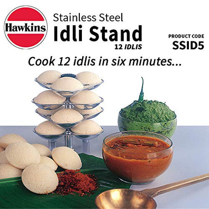 Image 3 of Hawkins Stainless Steel Idli Stand - 12 Idlis, (For 5 Litre and bigger Pressure Cooker), Silver (SSID5)