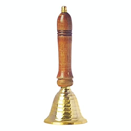 Image 1 of Default Title for the product Pure Source India Brass Pooja Bell, With Wood Handle (6.5 Inch, Gold)