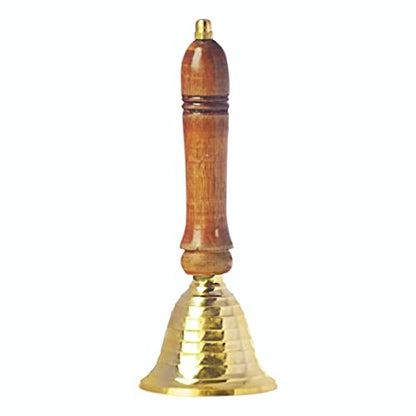 Image 1 of Default Title for the product Pure Source India Brass Pooja Bell, With Wood Handle (6.5 Inch, Gold)