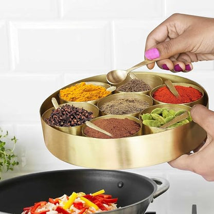 Image 5 of HAZEL Brass Masala Spoon Set of 12