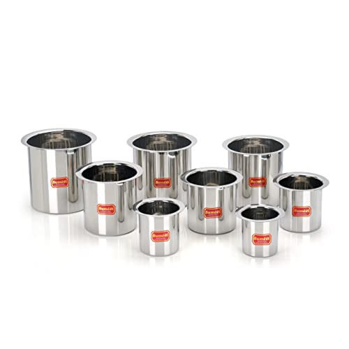 Image 5 of 8 Pieces / 400, 550, 750, 1150, 1450, 1800, 2250, 2700ml for the product Sumeet Stainless Steel Ganj Milk Boiler Milk Pot Long Tapeli