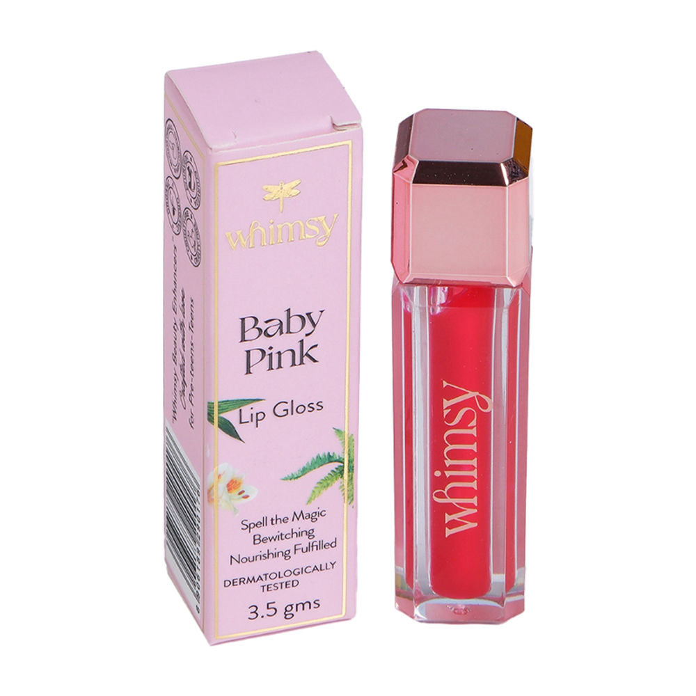 Image 1 of 3.5 gm / Pack of 1 for the product Whimsy Beauty Safe & Organic Non-Sticky Lip Gloss For Teen And Preteen Girls (Baby Pink)