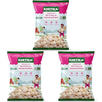 Image 8 of 200 g (Pack of 3) for the product Khetika Premium Mithila Makhana