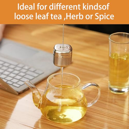 Image 6 of Supvox Tea Infuser Cube 304 Stainless Steel Strainer Hook Chain Fine Mesh