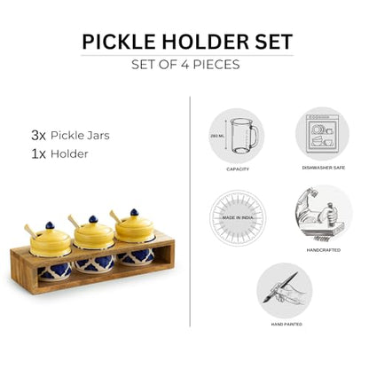 Image 6 of ExclusiveLane Moroccan Ceramic Pickle Jars Set