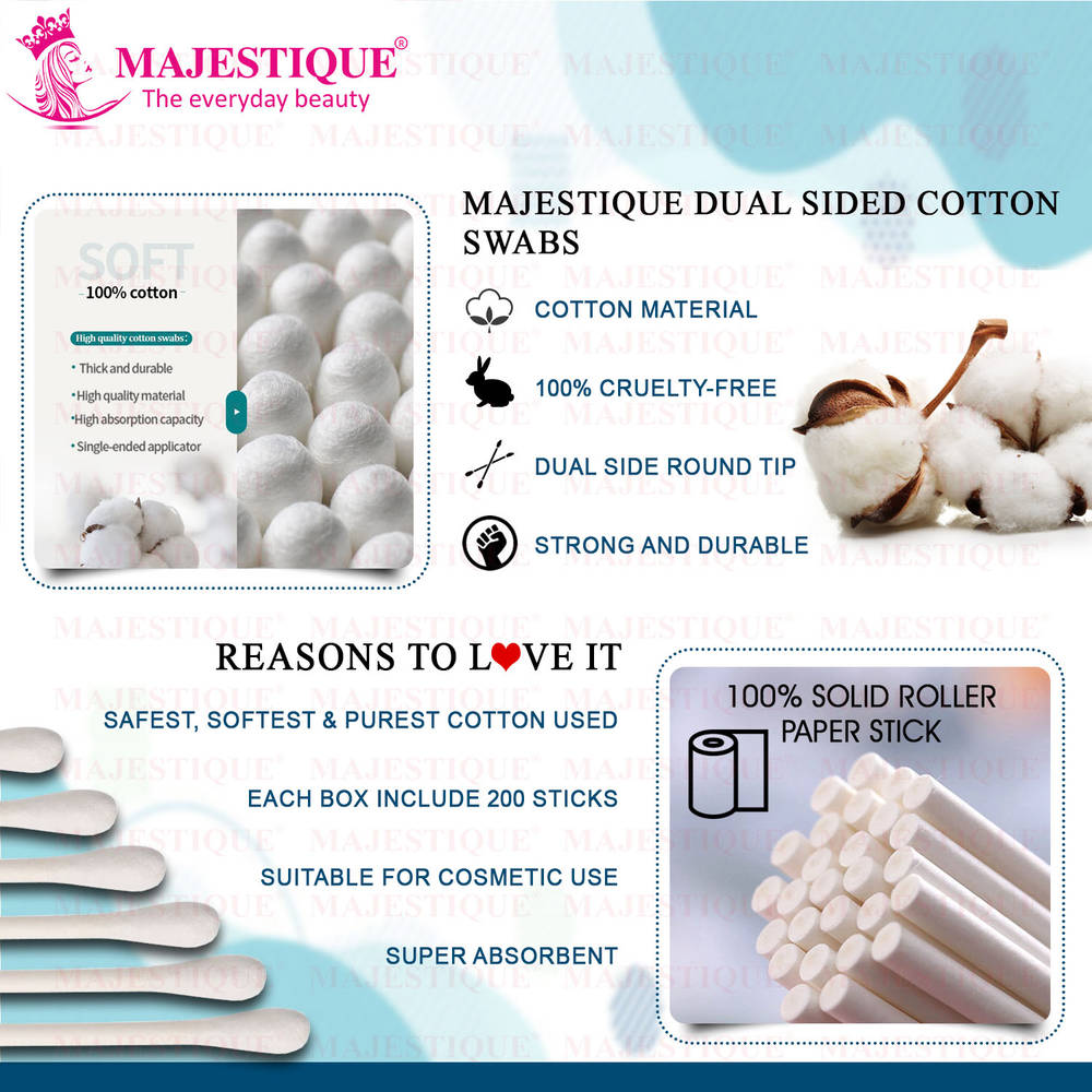 Image 3 of Majestique 200Pcs Paper Cotton Swabs