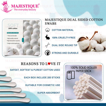 Image 3 of Majestique 200Pcs Paper Cotton Swabs