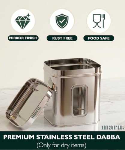 Image 8 of MARU Stainless Steel Square Kitchen Storage Container