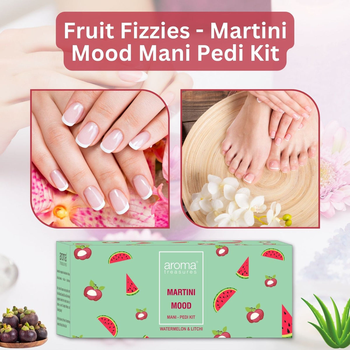 Image 4 of Aroma Treasures Martini Mood Mani-Pedi Kit With Watermelon And Litchi