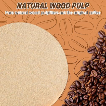 Image 6 of Supvox Coffee Filter Paper 51mm 400 Counts Unbleached Round for Moka Pot