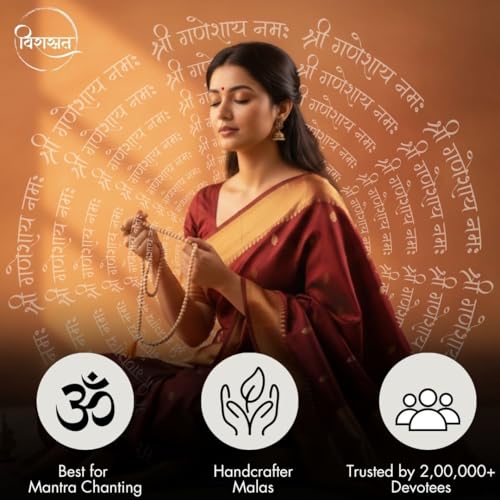Image 7 of Tulsi Mala 108 Beads Original for Japa Meditation and Prayer | Natural Holy Basil Japa Mala with Gomukhi for Mantra Chanting Puja and Spiritual Healing (Combo Pack) | Naam Jaap Mala