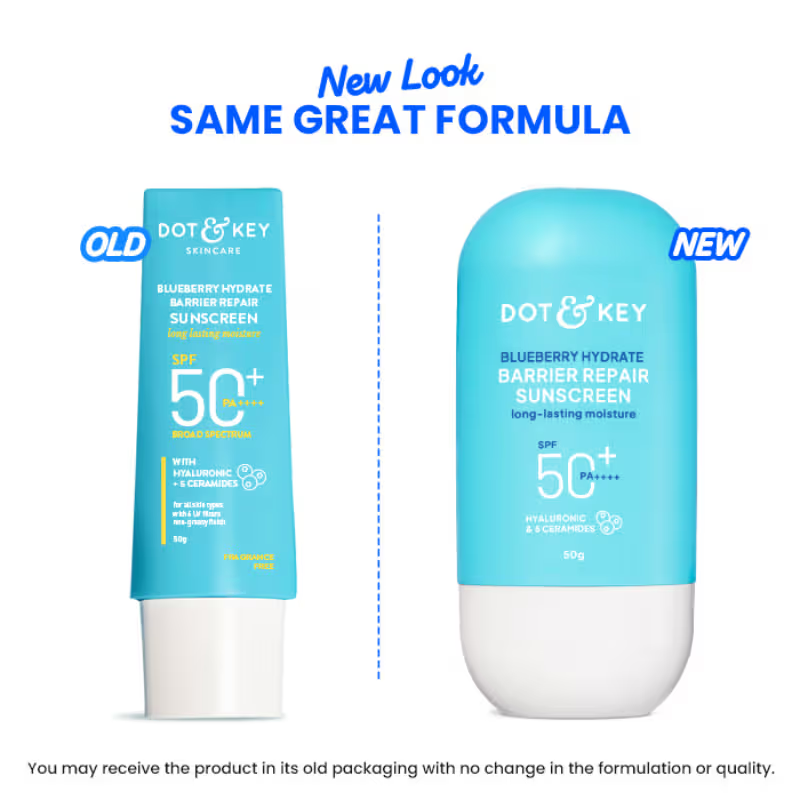 Image 2 of Dot & Key Blueberry Hydrating Barrier Repair Face Sunscreen SPF 50+,PA++++ With Hyaluronic & 5 Ceramides