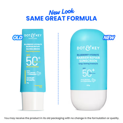 Image 2 of Dot & Key Blueberry Hydrating Barrier Repair Face Sunscreen SPF 50+,PA++++ With Hyaluronic & 5 Ceramides