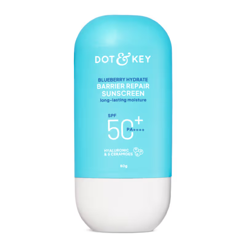 Image 3 of 80 gm / Pack of 1 for the product Dot & Key Blueberry Hydrating Barrier Repair Face Sunscreen SPF 50+,PA++++ With Hyaluronic & 5 Ceramides