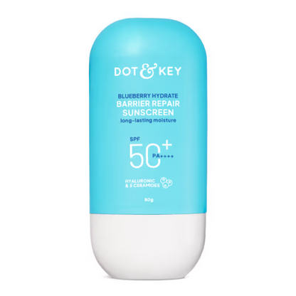 Image 3 of 80 gm / Pack of 1 for the product Dot & Key Blueberry Hydrating Barrier Repair Face Sunscreen SPF 50+,PA++++ With Hyaluronic & 5 Ceramides