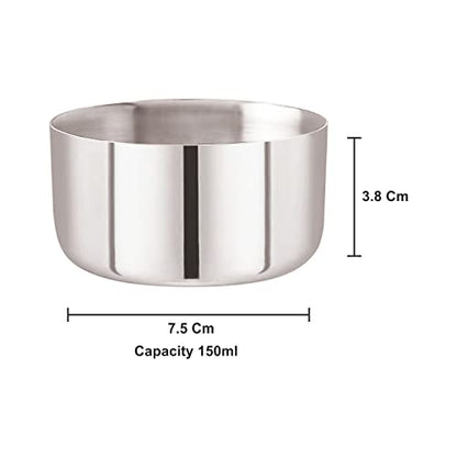 Image 2 of neelam Stainless Steel 5, 22 Gauge Sadi 150 ml Vati Dinner Bowl